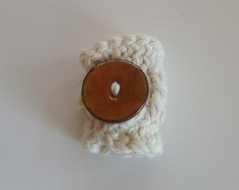 Non breaking Hair Tie / Cream Ponytail Holder / Off white Protective Hair Scrunchie / Stylist Approved Ponytail Holder