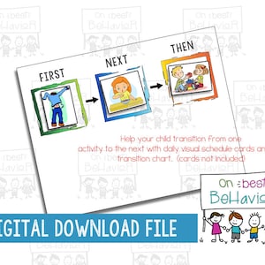 First Next Then Chart Kids Autism Visual ABA Therapy Toddler Smooth ...