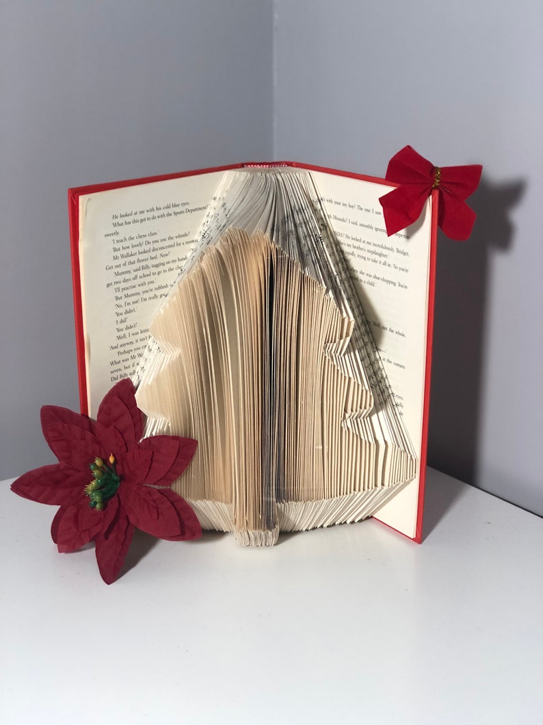 Christmas tree book folding pattern etsy