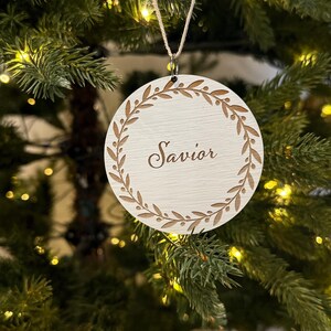 Beautiful Names of Christ Ornaments, Religious Christmas Tree Decor, Wooden Faith-Based Holiday Keepsakes, Set Of 12 Or 24, Christian Gifts