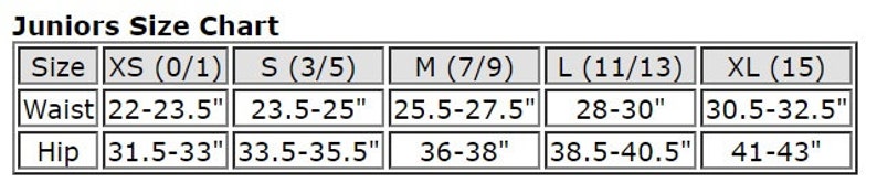 Soffe Size Chart