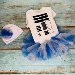 Tutu bébé argenté et bleu en tulle