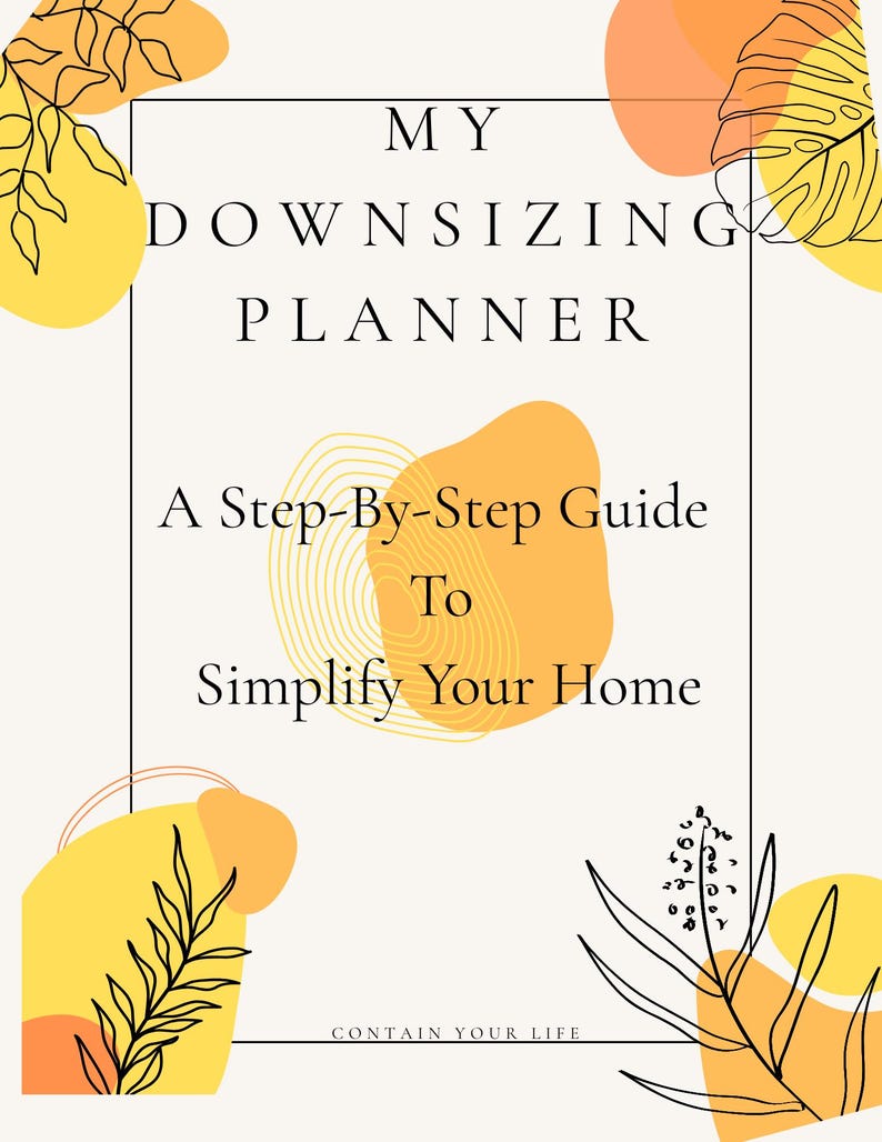 Downsizing Planner Printable Declutter Checklist Home Organization Moving Planner Life Simplification Workbook PDF image 1