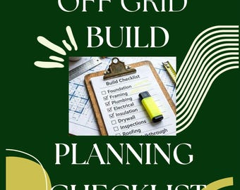 Lista de verificación para la planificación de construcciones autosuficientes / Guía para la construcción de viviendas de bajo impacto ambiental / Planificador de viviendas autosuficientes / Descarga digital imprimible