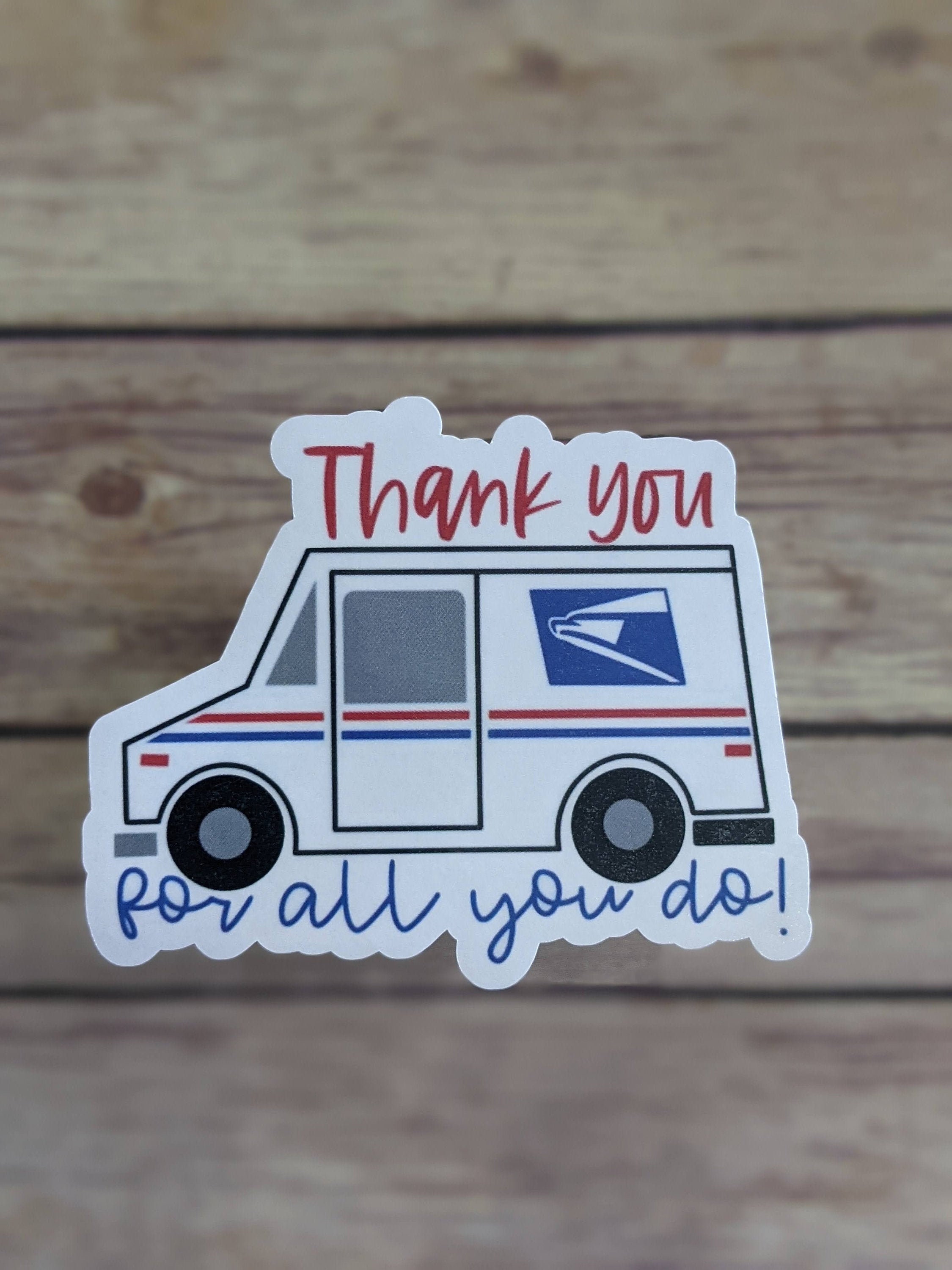 USPS Thank You Mailbox Sticker Mailman Thank You Sticker Etsy