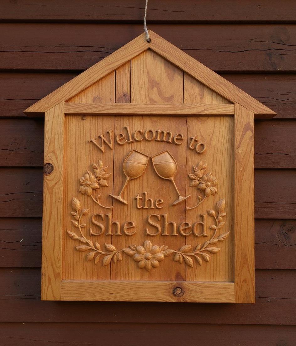 CNC Router She Shed Sign 4 STL Files 3D Relief Wood Carving Vcarve cnc-router-she-shed-sign-4-stl-files-3d-relief-wood-carving-vcarve