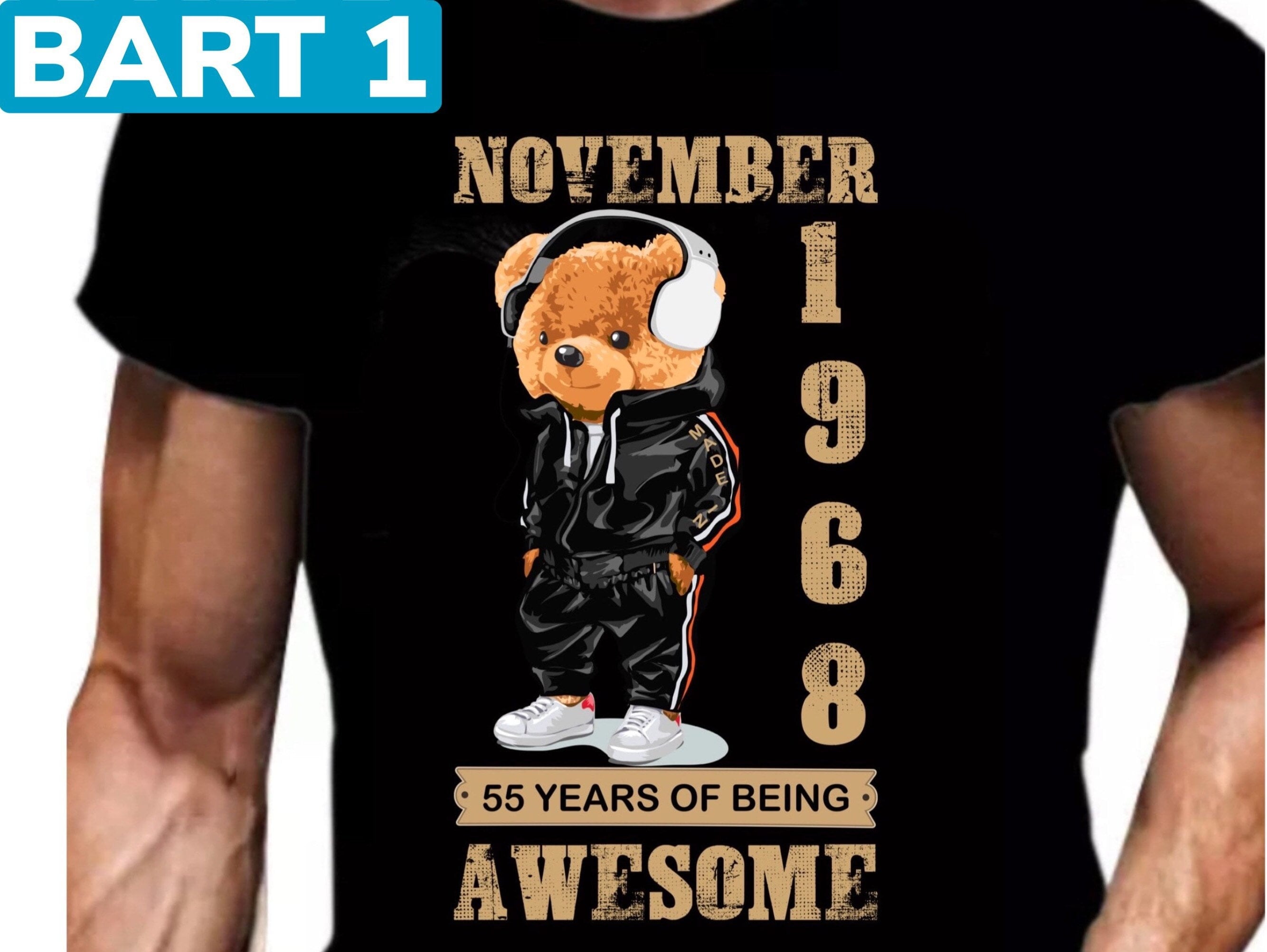 Personalised T-Shirt Teddy Bear 5 Colour - Custom Print Bear 24 Cm Sitting (M) E - Foto 2