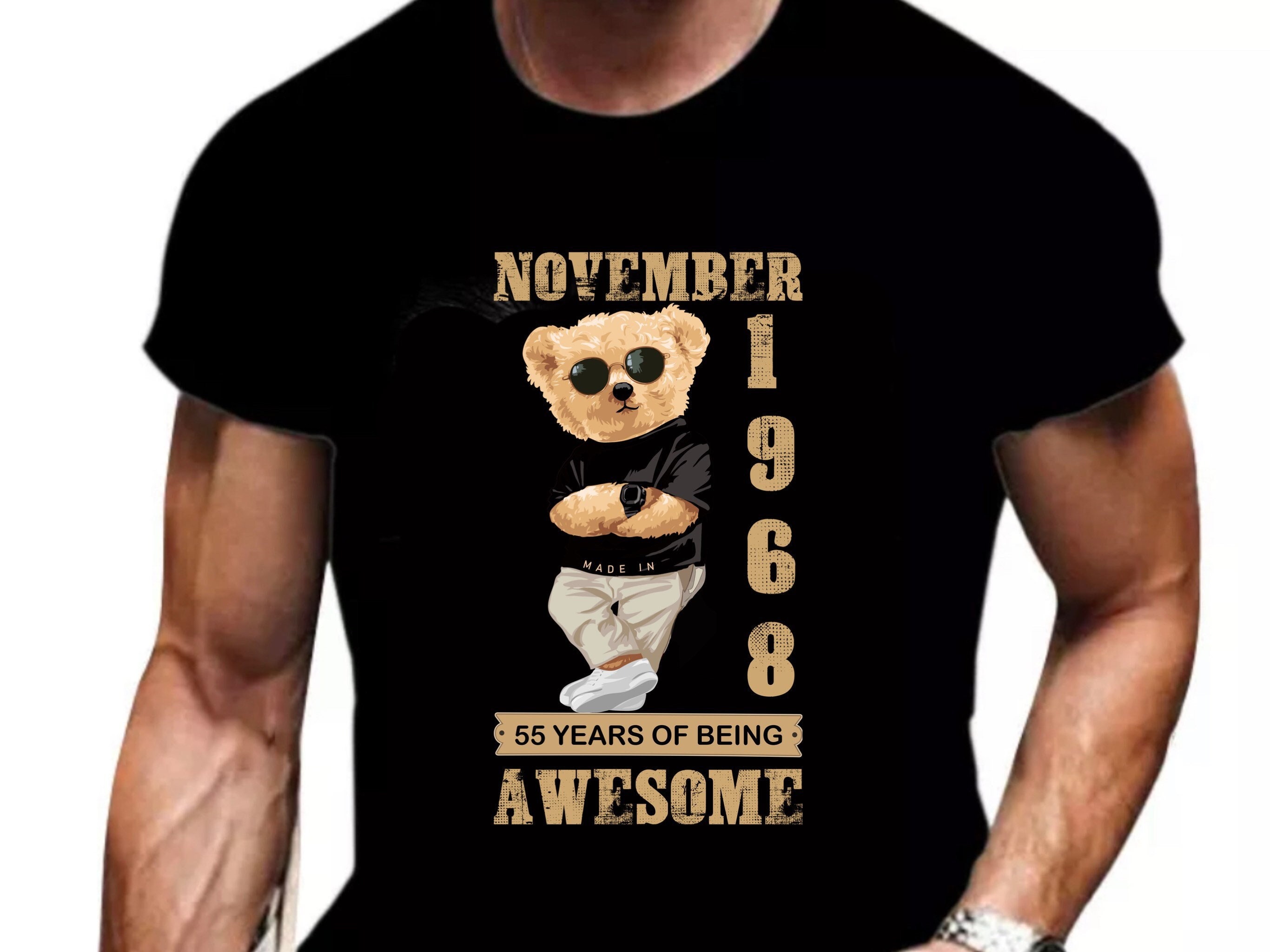 Custom Birthday Tee Shirt for Him Cute Teddy Bear Birthday Shirt Custom