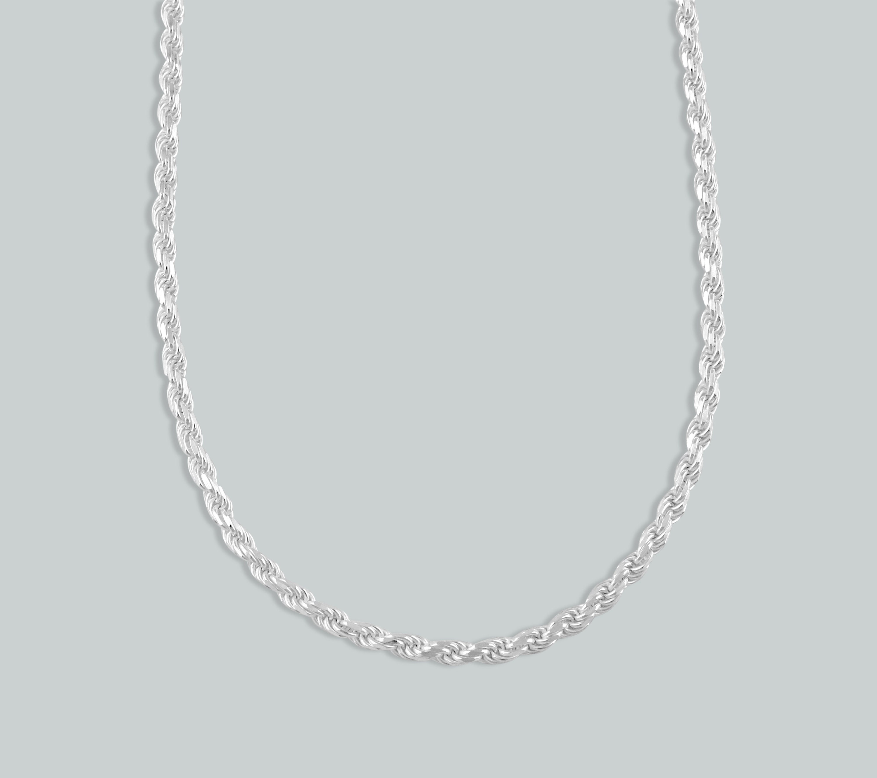 925 SILVER ROPE CHAIN Sterling Silver Rope Chain Necklace Etsy