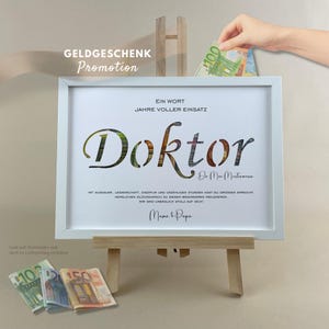Cash gift for doctoral studies, gift for receiving a doctorate 079