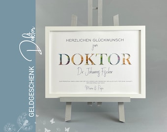 Geldgeschenk Doktorarbeit personalisiert Promotion Doktortitel DOKTOR 143