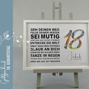 personalisiertes Geldgeschenk 18 Geburtstag  Motiv jede beliebige Zahl 084
