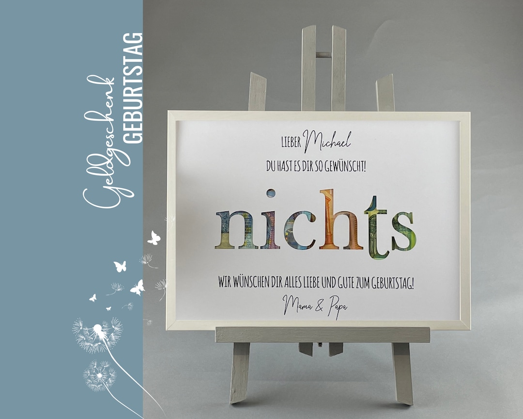 Geburtstagsgeschenk NICHTS Geldgeschenk Geburtstag lustig Etsy.de