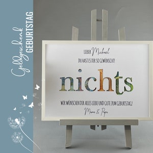 Geburtstagsgeschenk NICHTS Geldgeschenk Geburtstag lustig - für jemanden, der sich NICHTS wünscht 096
