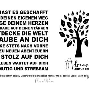 Geldgeschenk Lebensbaum ABI 2025 Abitur Fachabitur Realschulabschluss Mittlere Reife Schulabschluss personalisierbar 120