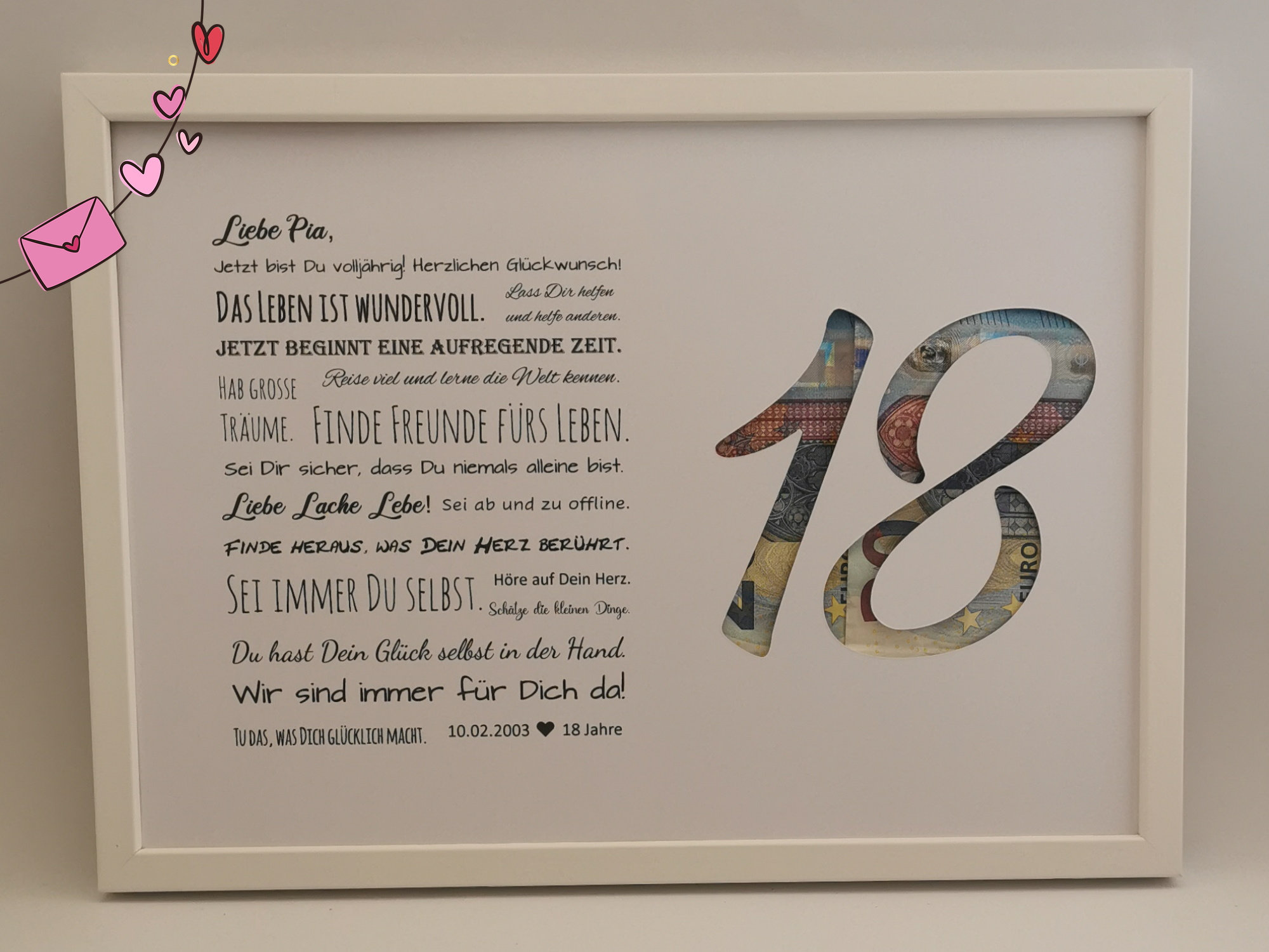 Geldgeschenk 18. Geburtstag individuelle Sprüche möglich Etsy