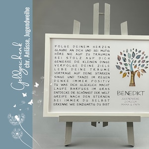 Money gift confirmation first communion communion youth consecration confirmation change of life tree of life 075