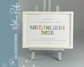 personalisiertes Geldgeschenk Mittlere Reife Realschulabschluss Hauptschulabschluss 082