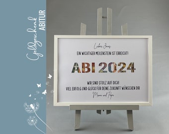 personalisiertes Geldgeschenk Abitur 2024 Geschenk zum Abitur von den Eltern oder Großeltern 064