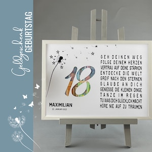 personalisiertes Geldgeschenk 18. Geburtstag - Motiv "18 oder eine Wunschzahl" - 085