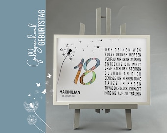 Cadeau d'argent personnalisé pour le 18e anniversaire - motif "18 ou le numéro souhaité" - 035