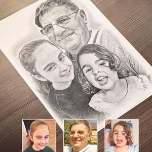 Digital Pencil Sketch – Personalised Portrait from Photo | Father’s Day Gift | Photo Restoration + Realistic Art That Feels Hand Drawn
