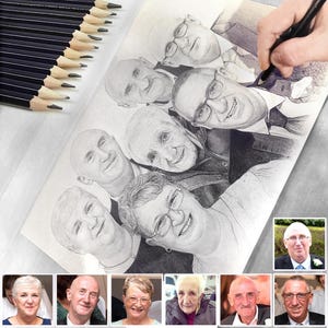 Ultra Realistic Hand Sketched Custom Portraits from Your Photos. Professional Family Portrait Drawings - The Most Perfect Gift