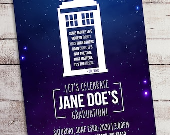 Personalisierte Dr. Who Einladung - NUR DIGITALE DATEI