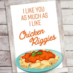 I Love Chicken Riggies - Central New York Greeting Card - Instant Download