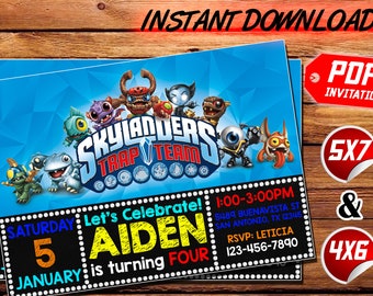 Skylander Invitation Etsy