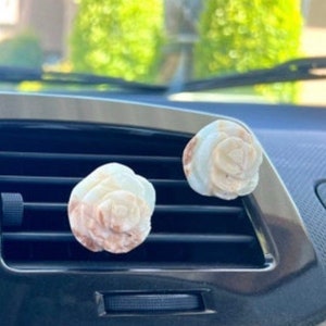 Caribbean Calcite Car Vent Clips Crystal Car Vent Clips Crystal Rose Carvings floral Crystal Carvings Car Crystals
