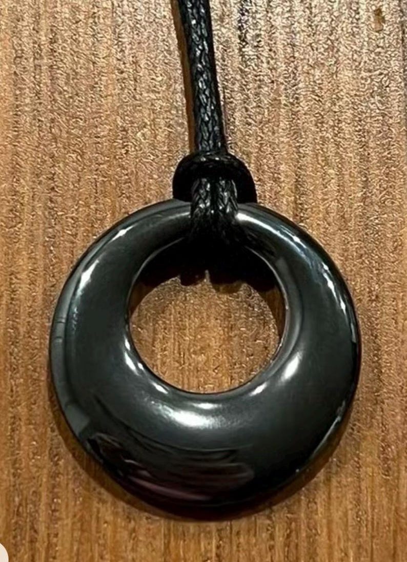 round hematite pendant