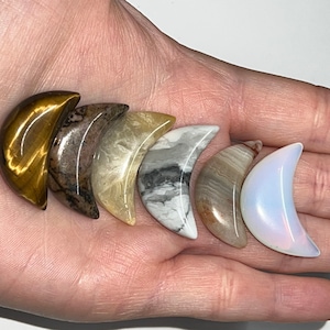 Half Moon Crystal Carvings| Moon Carvings| Moon Shaped Crystals|Crystal Carvings|