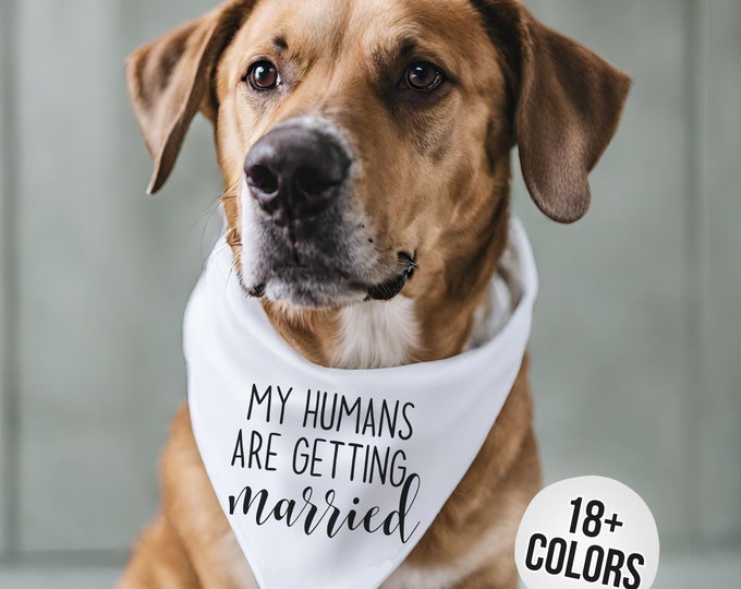 Bandana pour chien My Humans Are Getting Married - Bandana de fiançailles pour chien - Cadeau de fiançailles - Bandana pour chien pour proposition de mariage - Foulard pour chien