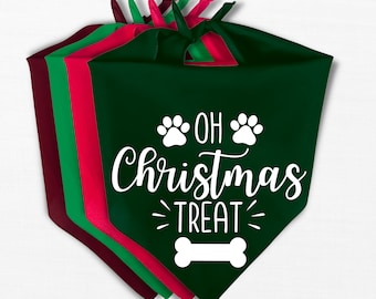 Oh Christmas Treat Dog Bandana - Funny Christmas Dog Bandana - Holiday Dog Bandana - Christmas Dog Bandana - Merry Christmas Dog Bandana