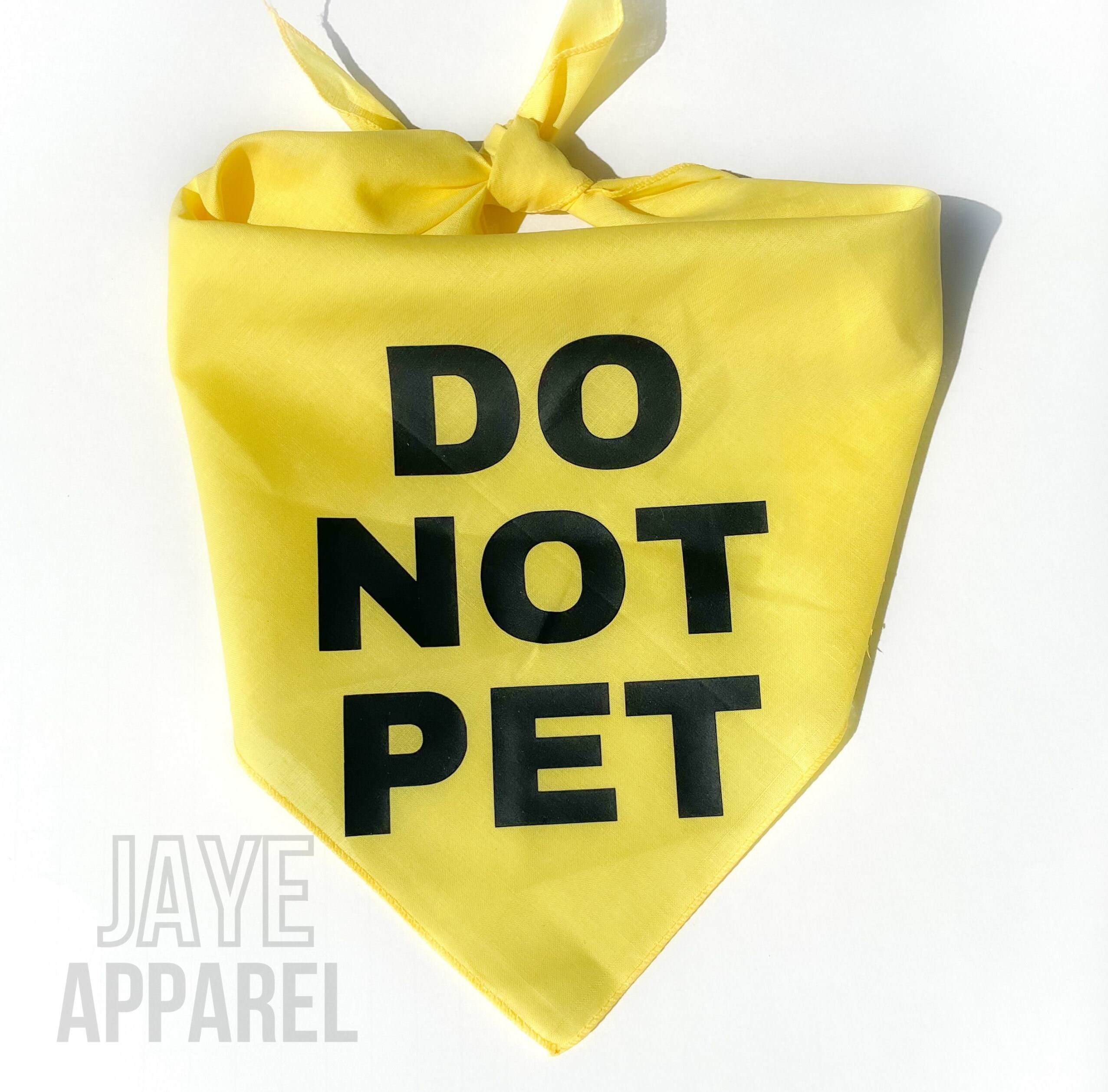 Do Not Pet Dog Bandana Caution Dog Bandana Triangle Dog Etsy
