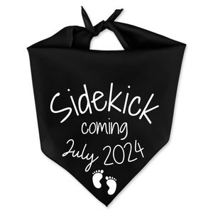 Sidekick Coming Dog Bandana - Pregnancy Announcement Dog Bandana - Dog Pregnancy Announcement - Sidekick Arriving Bandana - Getting a Baby