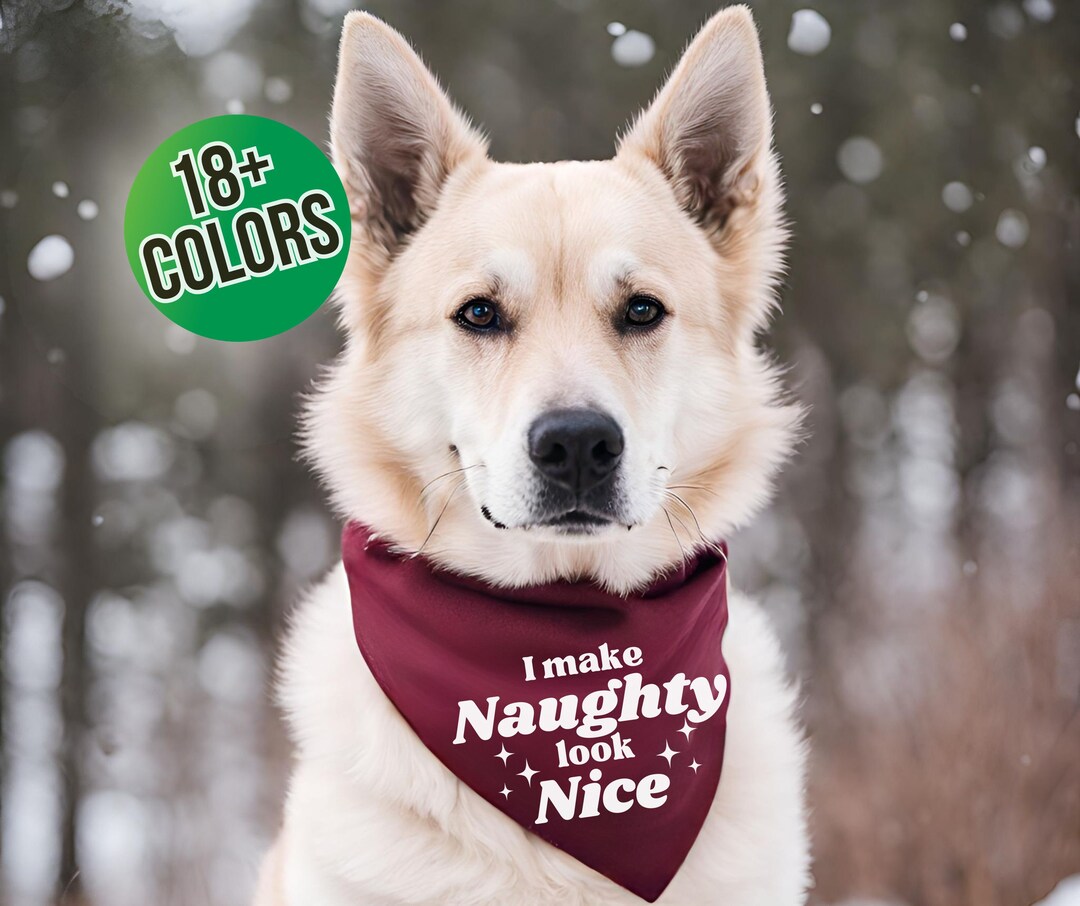 I Make Naughty Look Nice Dog Bandana Naughty Dog Bandana Etsy