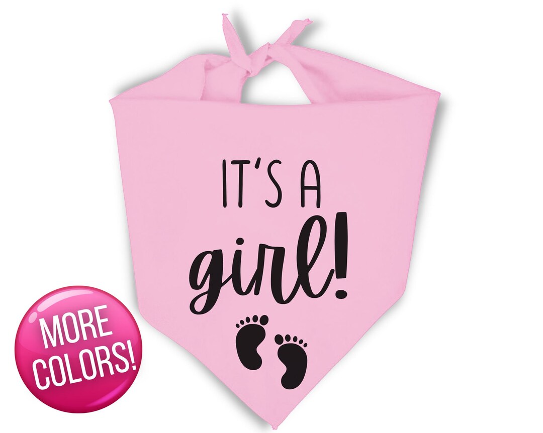 It's A Girl Dog Bandana Gender Reveal Dog Bandana Girl Gender Reveal