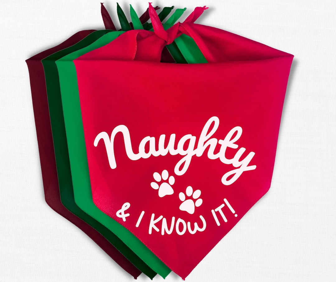 Naughty and I Know It Dog Bandana Naughty Dog Bandana Etsy