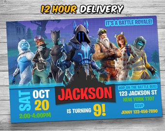 fortnite birthday invitation with free thank you card fortnite invitation fortnite invite fortnite party fortnite season 7 - fortnite free invitations