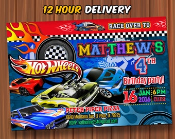 Hot Wheels Invite Etsy