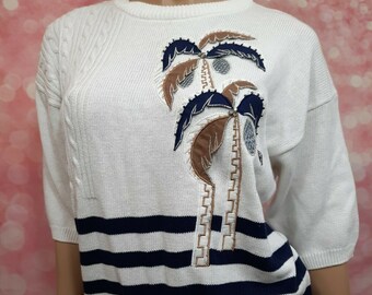Vintage knitted palm tree sweater