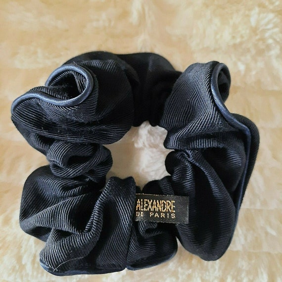 Vintage 80s Alexandre De Paris Scrunchie Navy Blue