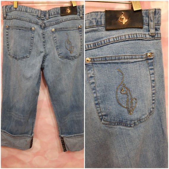Vintage Y2K Jeans / Baby Phat Jeans / Cropped Capri Jeans Size 11 Light  Wash Stretch / Mid Rise Jeans 