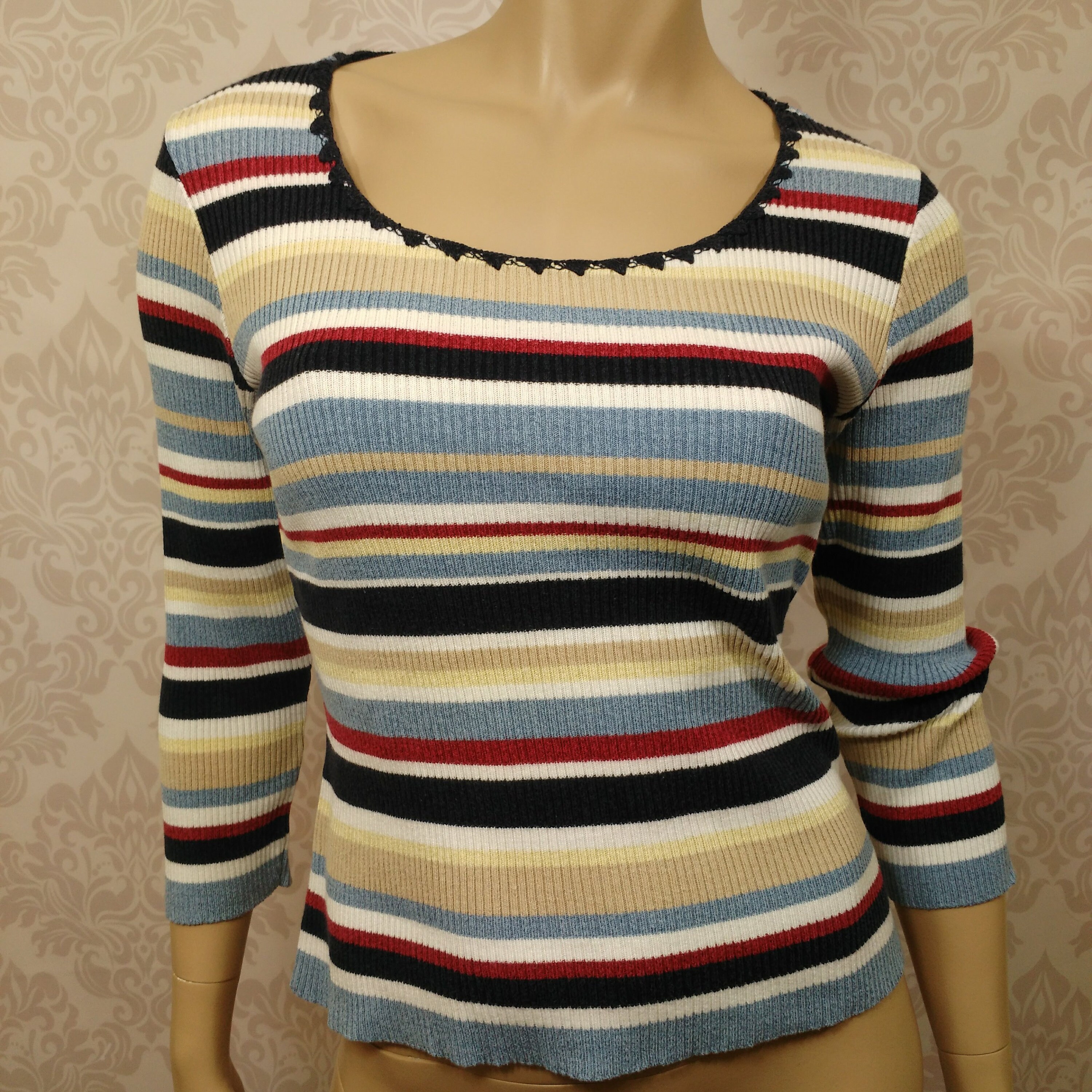 fitted striped sweater