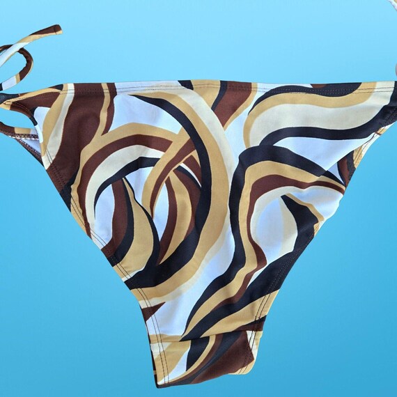 90s Y2K  Groovy Mod Print String Bikini Size M Bo… - image 7