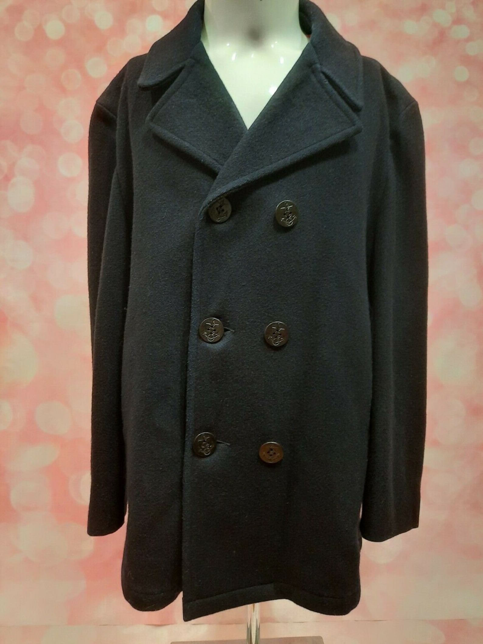 Vintage Woolrich Peacoat Pea Coat Mens Size M Navy Blue Double | Etsy