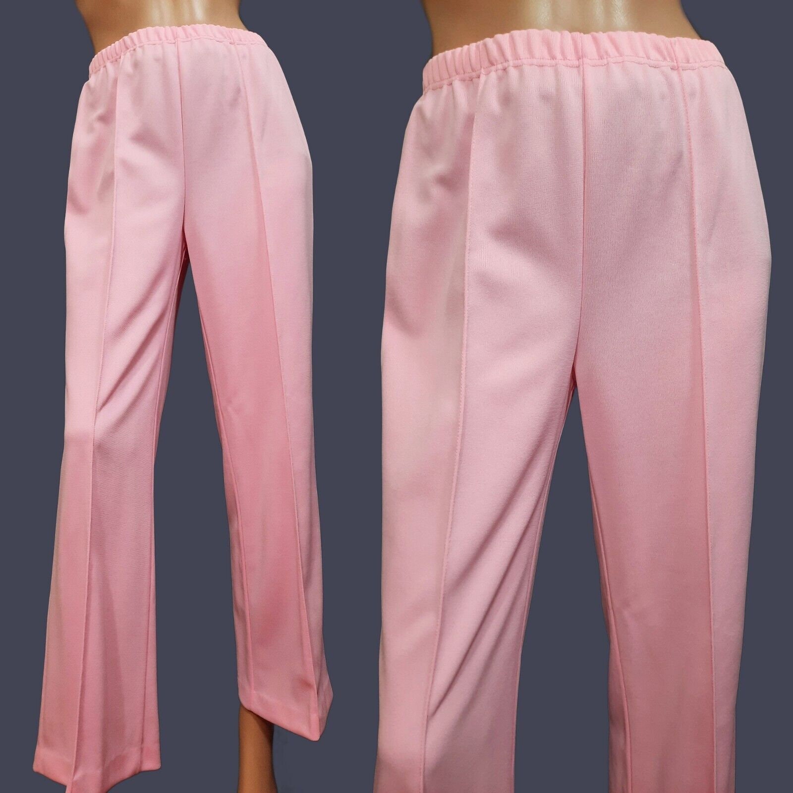 70s フレアパンツ vintage ピンク ヴィンテージ 70年代 ポリエステル フレアパンツ レディース サイズM