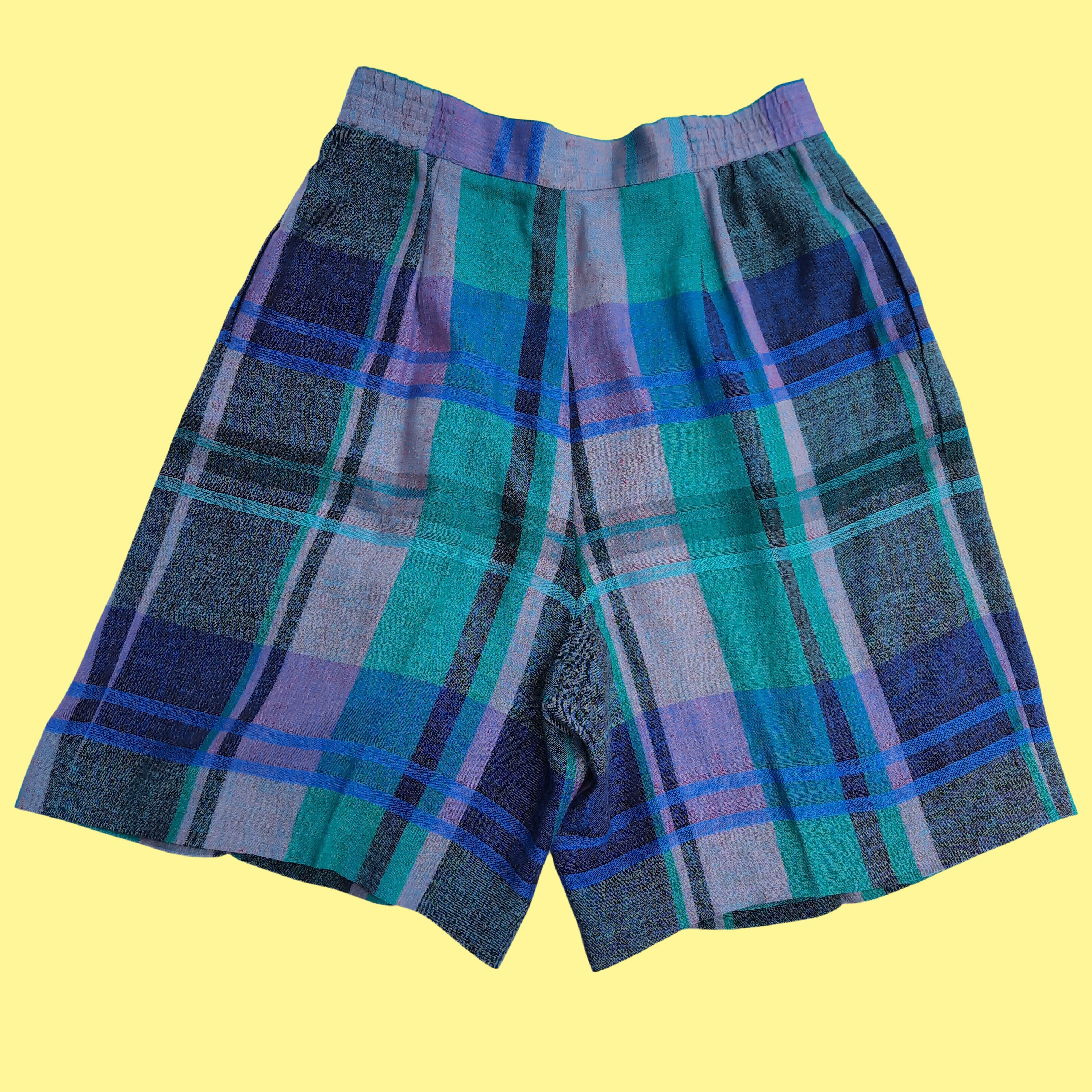 Vintage 80s High Waisted Plaid Bermuda 